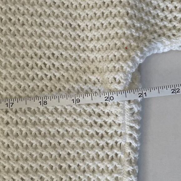 Liz Claiborne White Crochet Style Open Knit, Boho, Short Sleeve Sweater/Top S - Picture 9 of 10